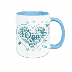Tasse opa tasse hellblau farbig