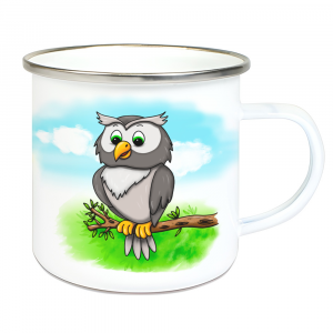 Emailletasse Eulen
