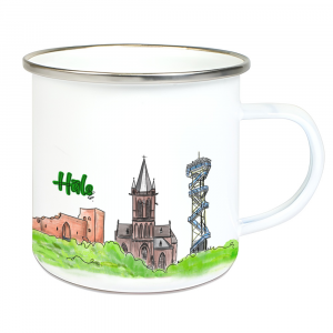 Emailletasse Hüls Skyline farbig