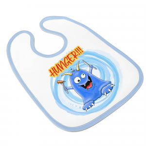 monster babylätzchen blau