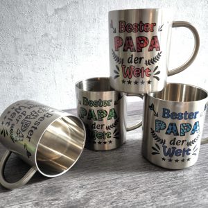 Tasse Bester Papa der Welt Tasse Edelstahl Mockup