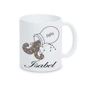 Tasse Blumen Sternzeichen Personalisiert Wassermann Tasse Keramik